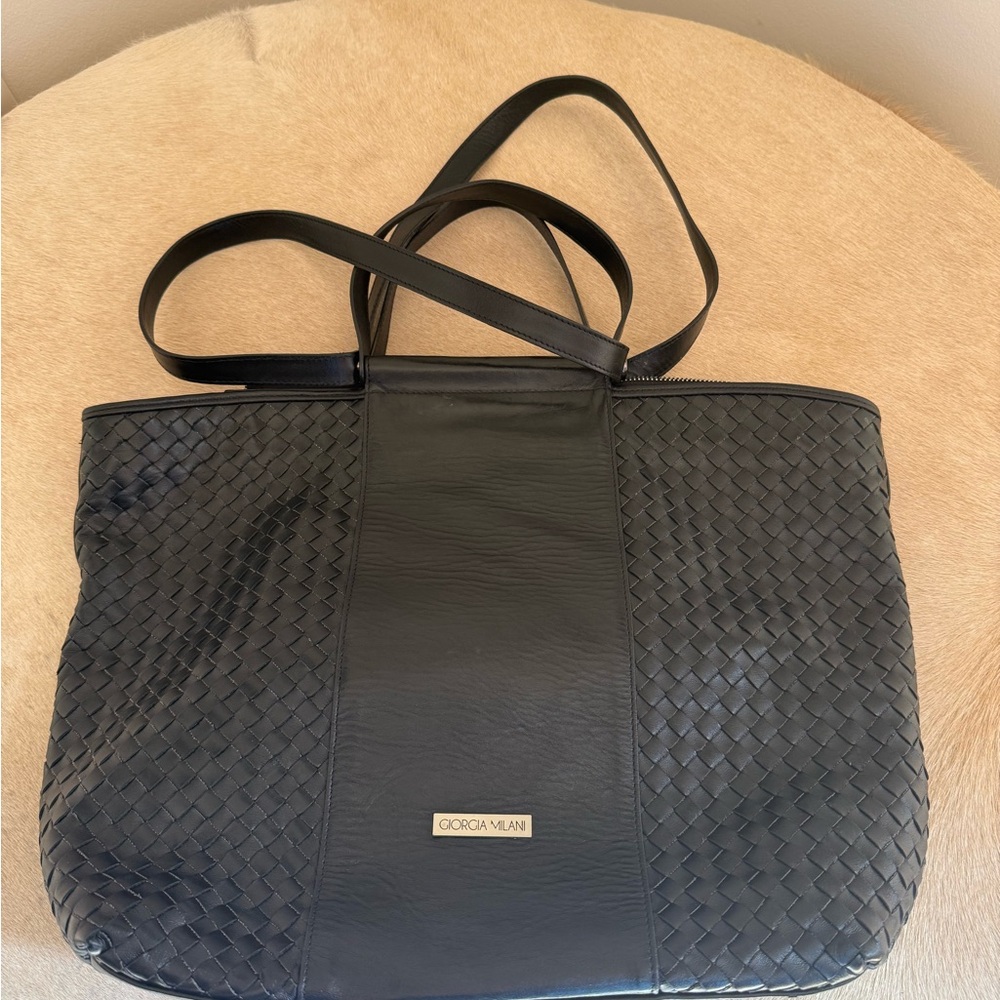 Giorgia Minali Italian Leather Shoulder Bag/ weave
